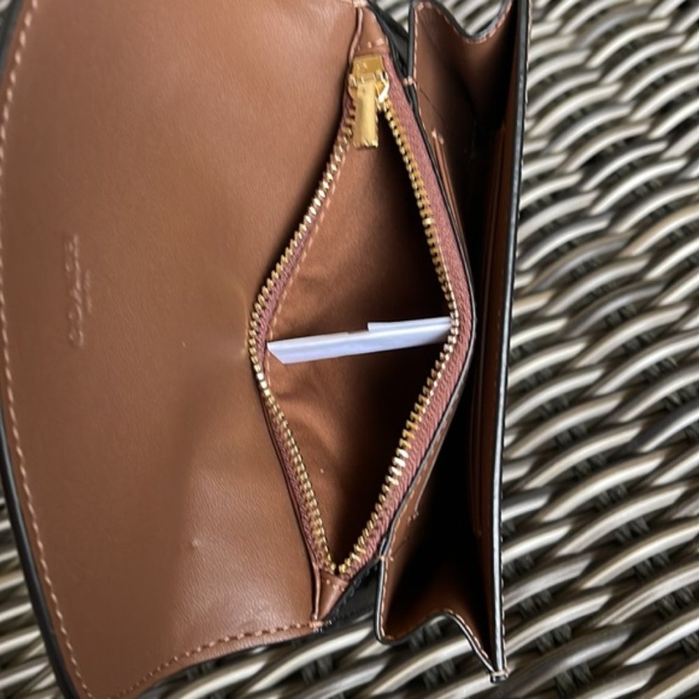 Coach Kleo Wallet C6897 Blocked Signature Canvas In Khaki Brown Multi NWT - Picture 13 of 14